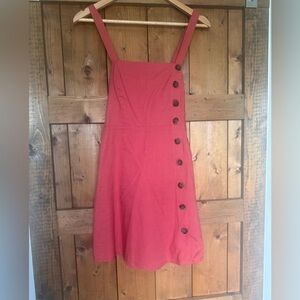Lulu'sTerracotta Buttoned Midi Linen Blend Sundress Size Small